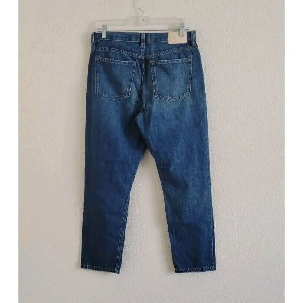 Everlane The Summer Jeans High Rise Cropped Distressed Medium Wash Size 29